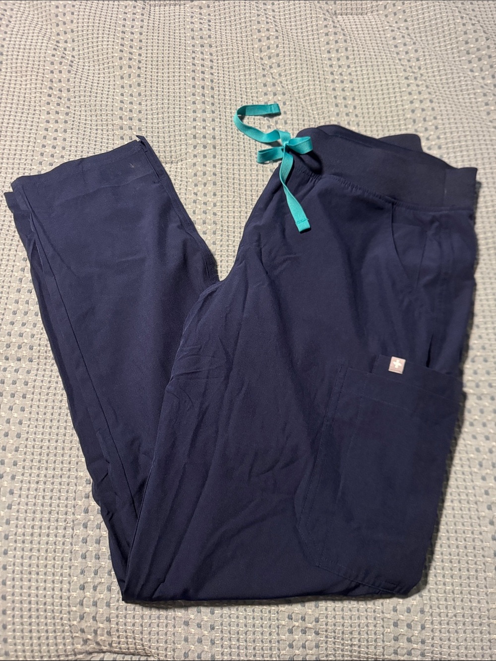 FIGS Yola Freex Lined Tall Navy scrub pant